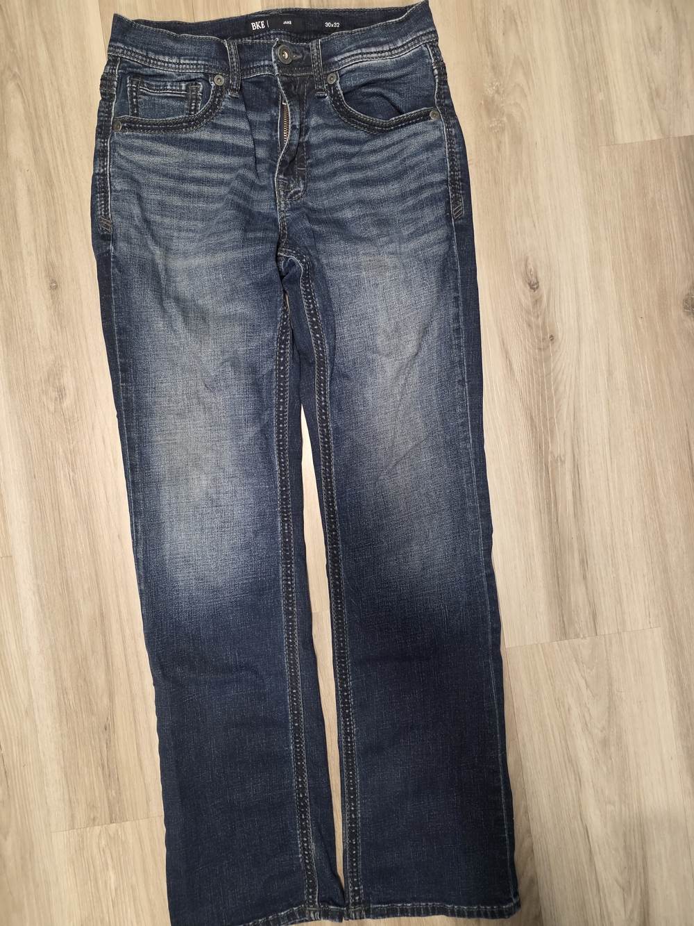 BKE Men’s Bootcut Jeans in Dark Blue Wash